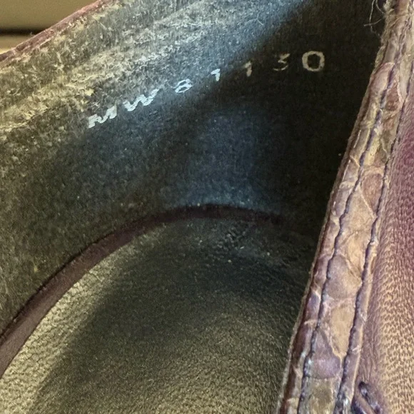 Stuart Weitzman Dark Purple Peep-Toe Heels - Picture 15 of 16